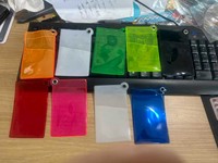 Bolsa de tarjetas fluorescente de PVC pequeña delgada de estilo coreano japonés, soporte de moda para comida de estudiante, autobús y tarjetas de documentos