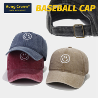 Casquette de baseball vintage en coton lavé à 6 panneaux avec logo brodé personnalisé OEM ODM, vente en gros, casquette de baseball brodée personnalisée de haute qualité