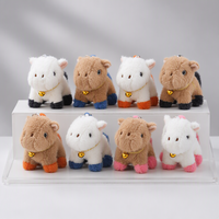 Porte-clés lumineux en peluche lapin kawaii, mignon, doux, avec longues oreilles, en forme de lapin moelleux, écologique, breloque de sac, vente en gros