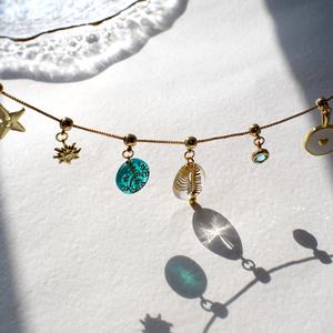 Venta al por mayor de accesorios de joyería DIY de cobre chapado en oro de 18k para mujer, con colgante de circonita de cobre con diseño de sol, estrella y amor, para collares y pulseras - Product Image 4