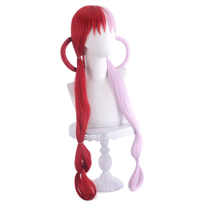 Perruque de cosplay pour femmes, version adulte, 100 cm de long, moitié violette, moitié rouge, personnage de l'<span class=keywords><strong>anime</strong></span> <span class=keywords><strong>One</strong></span> <span class=keywords><strong>Piece</strong></span>, film d'<span class=keywords><strong>Uta</strong></span> - Product Image 3