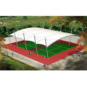 Cubierta de Membrana Tensada de PVDF para Canchas Deportivas con Estructura de Acero, Techo para Estadios, Gimnasios, Canchas de Baloncesto y Campos de Fútbol - Product Image 1