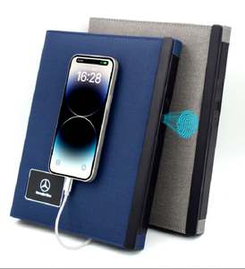 Libreta con Banco de Energía y Cargador Inalámbrico, con Bloqueo de Huella Dactilar y Logotipo LED, para Artículos Esenciales de Negocios, Éxito de Ventas 2025 - Product Image 1