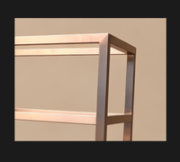 Meuble de salle de bain en métal satiné bronze et or rose avec pieds en acier, structure de lavabo double, SUITE