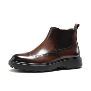 Chaussures de luxe pour hommes en cuir véritable imperméables, faites à la main, sur mesure, à lacets, bout rond, formelles, pour affaires, automne, haute qualité - Product Image 4