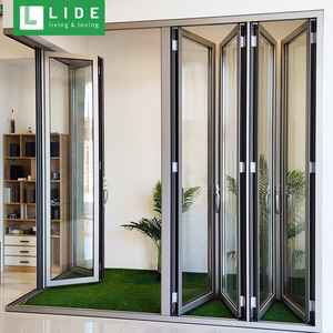 Складная Дверь для ресторана, двойные складные двери, складные двери из стекла и алюминия - Product Image 3