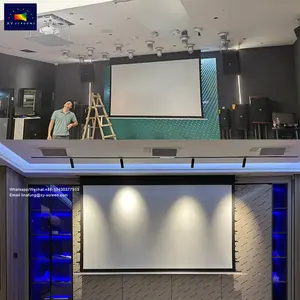 XY Screen Tamanho personalizado AV Home Cinema Integração high-end No teto Tab-Tensão Elétrica Recesso Projetor Tela de Projeção