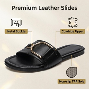 Yearning Women's Genuine Leather Open Toe Outdoor Soft <b>Comfort</b> Breathable Anti-Slippery Summer Winter Spring Autumn Fashion - Product Image 4