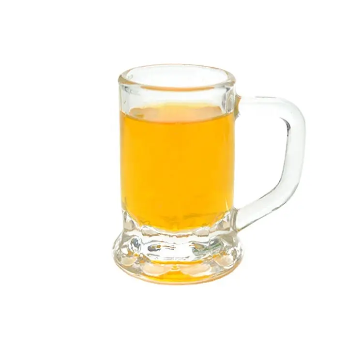 แก้ววิสกี้ขนาดเล็กขอบสีทองขนาด1ออนซ์แก้ววิสกี้พร้อมหูจับสำหรับแก้วเบียร์