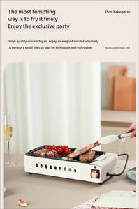 2026 Trending Carbon Steel Electric Grill Pan 1500W <b>PTFE</b> Non Stick Coating Smokeless Grill Pan Temperature Control Detachable - Product Image 4
