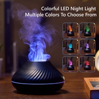 OEM USB Volcano Flame Humidificateur 130ml Ultrasonic Aroma Oil Diffuser 7 Colors LED Portable Plastic Installation for Office Home