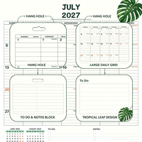 Calendrier mural personnalisé 2026-2027 en carton avec logo – Planificateur élégant 2025 pour une organisation et un accrochage faciles