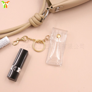 Étui à rouge à lèvres en PVC très tendance, pochette de rangement transparente pour rouge à lèvres, accessoire de sac polyvalent, pendentif porte-clés. - Product Image 4