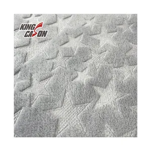 Kingcason Chinese Manufacturer 3D Effect Printed Star Pattern Flannel Fleece Fabric Warmful Kid For Blanket Bedding Home Textile
