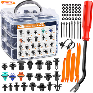 680pcs मिश्रित ऑटो बांधनेवाला पदार्थ क्लिप कार शरीर पुश अनुचर पिन कीलक बम्पर दरवाजा ट्रिम पैनल धारक बांधनेवाला किट कार सामान - Product Image 6