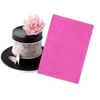 HY Moule en silicone pour dentelle fondante, motif floral, pour gaufrage de gâteaux, tapis de dentelle pour décoration de gâteaux, bordure de gâteau en pâte à sucre
