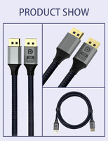 Cable DP 16K de aleación de aluminio de 1m y 2m certificado Vesa, cable de PVC 16K @ 30Hz 8k @ 60Hz 4 @ 240Hz 40gbps, cable DisplayPort para ordenador HDTV Stock.