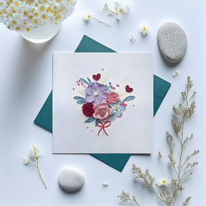 บัตรของขวัญศิลปะดอกไม้แบบเวียดนามม้วนทำด้วยมือกระดาษป๊อปอัพยกดอกไม้สำหรับฉลอง - Product Image 3