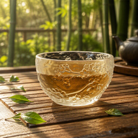 ArtFamily – Gobelet en verre artisanal moulé à la cire perdue, service à thé personnalisé motif floral, décoration de luxe pour la maison, présentation élégante pour table, cadeau Jiangsu