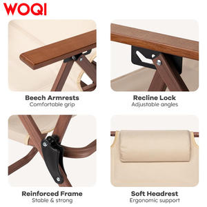 Silla plegable para exteriores Woqi con almohada, silla de playa compacta extra ancha para patio y viajes. - Product Image 5