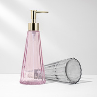 Bouteille en verre rechargeable éco-responsable de 300 ml pour shampoing, après-shampoing et savon liquide pour hôtel avec distributeur à pompe et boîte cadeau