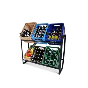 Professional Supplier Beverage Crate Rack Low Price Kitchen Crate Stand Beverage Crate Rack