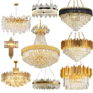 2024 Low Prices Bedroom Hotel Pendant Light Dining Room Decorative Gold Large Luxury Chandelier For Home Dining Room