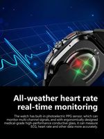 Montre connectée pour personnes âgées TK65, surveillance de la santé, pompe à air, écran AMOLED 1,43 pouces, surveillance de la pression artérielle, surveillance du sommeil, SOS, étanche