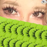 Cils en bande Lizi Manga à marque privée, naturels, bien définis, effilés et pointus, en cheveux synthétiques, semi-faits à la main, invisibles