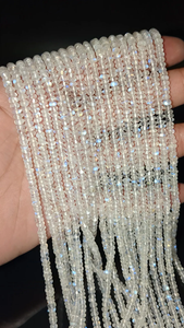 Vente en gros 4.5-5mm arc-en-ciel pierre de lune facettes Rondelle perles bleu naturel Flashy cristal fabrication de bijoux perles en vrac-lustre LD AAA + - Product Image 2