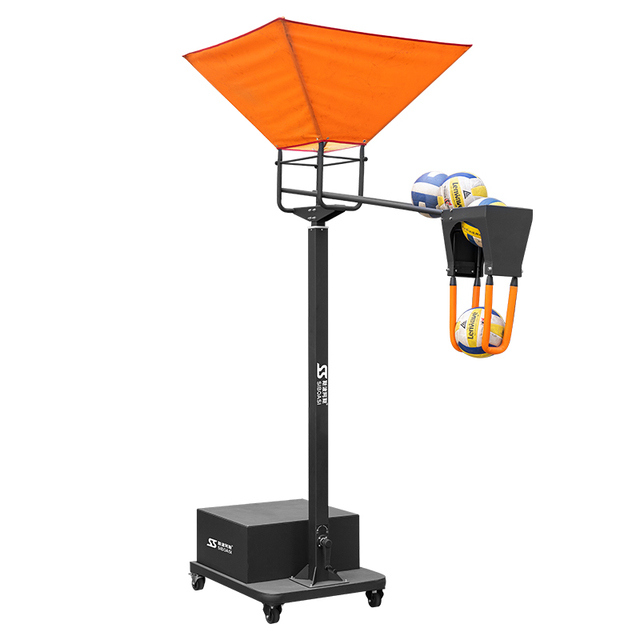 SIBOASI SS-V2101L Volleyball Trainer-Gravity Auto Feeding 1.6-2.9m Height Adjust Black Metal/ABS Portable for Clubs/Schools