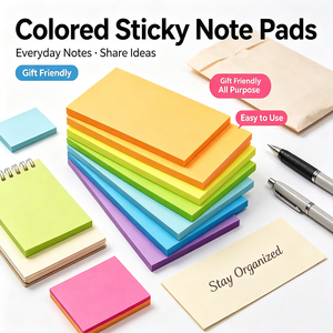 Blocs-notes autocollants colorés SK, blocs-notes adhésifs inscriptibles, couleurs vives pour le bureau et l'école - Product Image 3