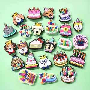 Wholesale Pvc Shoe Charms Cartoon Creative Birthday Cake Series Shoes Accessories Shoe Charm Party Cake Gifts