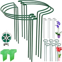 DD1702 extérieur intérieur pivoine Cages demi-rond prend en charge anneau de support métal jardin Fixation treillis fleur plante Support piquets