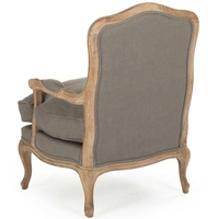Fauteuil inclinable gris en lin, style ferme française, en bois antique, pour salon, mobilier d'appoint, vente chaude