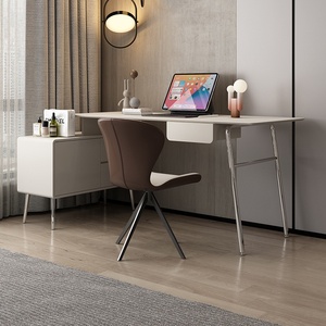 Mesa de estudio para estudiantes de madera maciza con silla integrada, librería de alquiler y Escritorio de computadora con gabinete lateral - Product Image 6