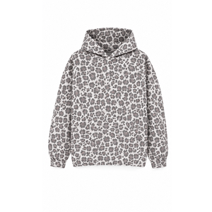 Sweat-shirt à capuche surdimensionné pour femme avec logo personnalisé, imprimé léopard intégral, manches longues, style streetwear décontracté - Product Image 3