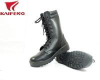 Sepatu bot kulit sapi asli, sepatu bot Ankle hitam kulit penuh tahan air tembus udara untuk penggunaan musim panas dan dingin