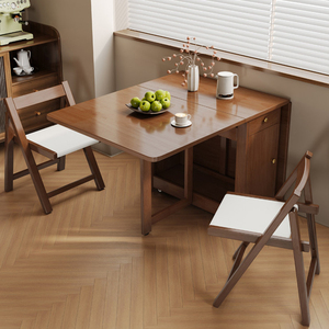 NKAHS Modern Solid Wood Extendable Dining <b>Table</b> Set with Cross Back <b>Chairs</b> Scandinavian Style Home Furniture 4 Piece - Product Image 2