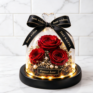 OEM ODM Rosa Rossa Eterna Romantica Sotto Cupola di Vetro, Regalo Floreale Conservato <span class=keywords><strong>per</strong></span> <span class=keywords><strong>Lei</strong></span> - Product Image 1