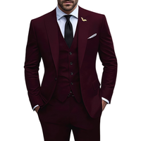 Costume d'affaires trois pièces pour homme FUYI, nouveau, à simple boutonnage, sur mesure, col à revers perlé, couleur unie