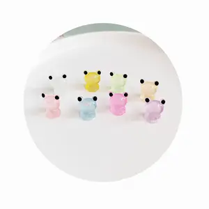 Großhandel 100 Stück Harz mini leuchtende Figuren bunt glänzend im Dunkeln Frosch Gartentiere für Puppenshaus Dekoration DIY Handwerk-Zubehör