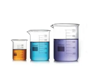 Alpha Plus Becher Lab Glaswarenbehälter Becher mit Auslauf niedrige Form mit bedruckten Gradationen