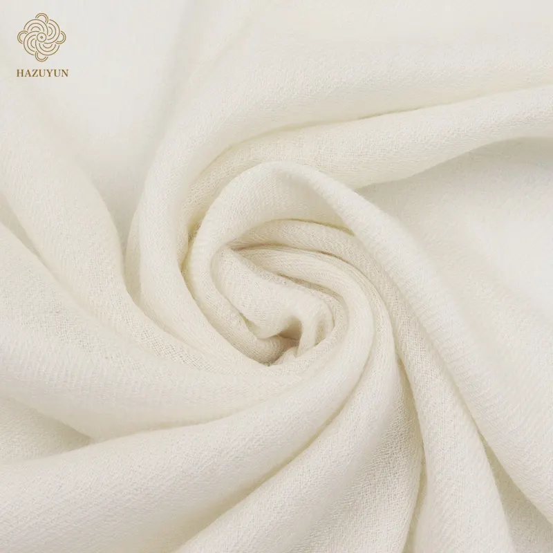 200S 140CM Pure Natural White 100% Wool Cashmere Fabric For Scarf