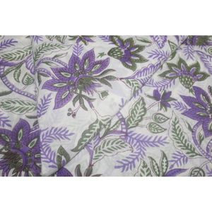 Multi-Colour Flower Print Hand Block Printed Cotton Fabric Wholesale Lightweight Cotton Fabric Indian Floral Dress Making - Product Image 2