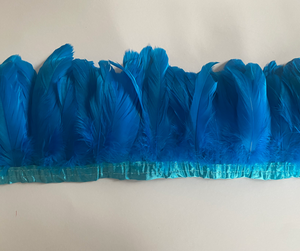 Cinta de tela de costura azul hecha a mano de 15-20cm, adorno de flecos de plumas de <span class=keywords><strong>ganso</strong></span> para manualidades, ropa, vestido, disfraz, zapato, accesorio de fiesta - Product Image 2
