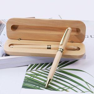 High Quality Custom Custom Logo Engraved Wooden Pen Set Box Ballpoint Pens Personalized Design <b>Gift</b> Business Writing - Product Image 3