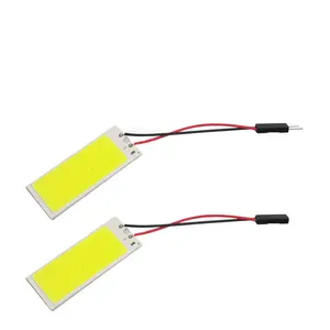 قبة ليد فائقة السطوع F2WORLD T10 Festoon COB 36SMD بيضاء للسيارة بإضاءة قبة داخلية