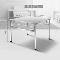 Table pliante en acier inoxydable de haute qualité Portable Home Outdoor Stall Location Table à manger carrée