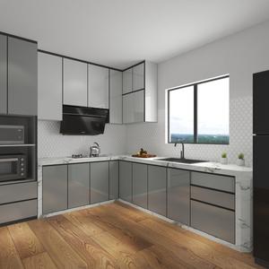 Juego <span class=keywords><strong>de</strong></span> Muebles <span class=keywords><strong>de</strong></span> Cocina <span class=keywords><strong>de</strong></span> <span class=keywords><strong>Aluminio</strong></span> <span class=keywords><strong>de</strong></span> Lujo, Inteligente, Ecológico, Ignífugo, <span class=keywords><strong>con</strong></span> Isla, Grifo, Personalización Modular, Solución Total para Proyectos - Product Image 1